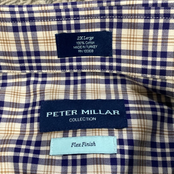 Peter Millar mens long sleeve flex finish plaid button down shirt sz 2X - Picture 2 of 8